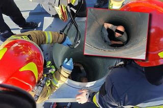 Utknął w rurze i wołał o pomoc. 44-letni Gruzin zatrzymany!