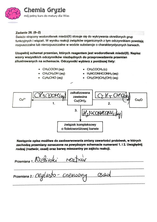 Matura 2024 chemia rozszerzona - arkusze CKE i sugerowane odpowiedzi - formuła 2015