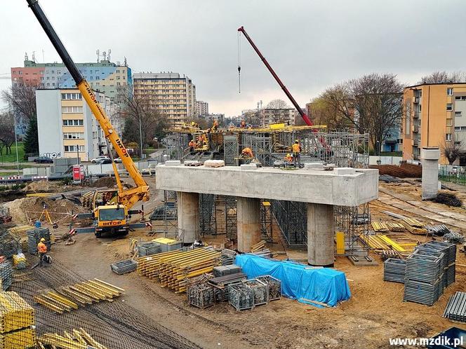 Pełną parą ida praceprzy budowie wiaduktu w ciągu ulic Żeromskiego i Lubelskiej
