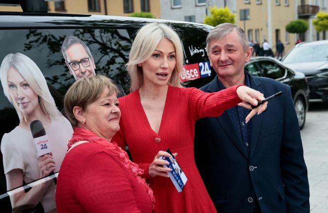 Karol Nawrocki na zorganizowanej przez telewizję Republika debacie przedwyborczej w Końskich