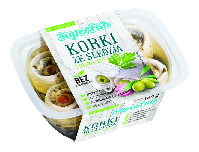 Korki ze śledzia z fetą i pesto oraz oliwkami i pesto: nowość SuperFish