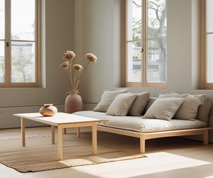 Wnętrze w stylu japandi wygenerowane przez AI w Canvie