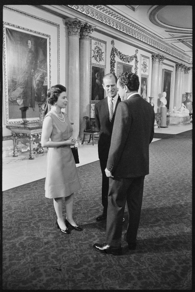 Królowa Elżbieta i książe Filip oraz Richard Nixon 