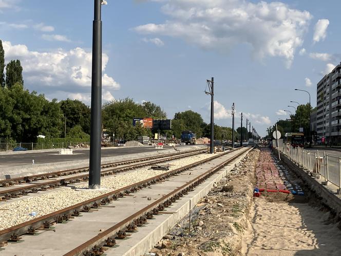 Budowa tramwaju na ul. Sobieskiego w Warszawie