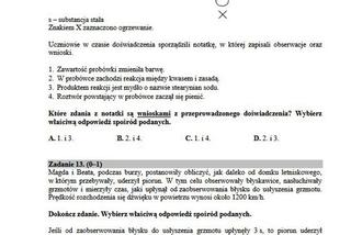 Egzamin gimnazjalny 2019 - część przyrodnicza