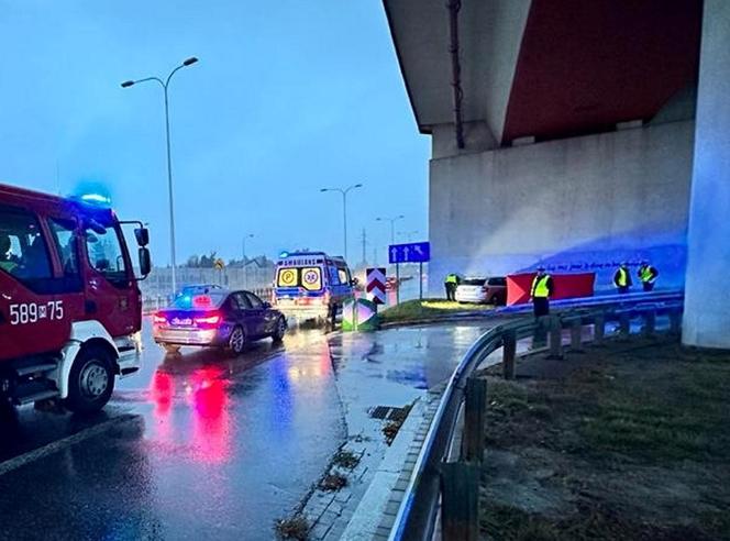 Z impetem gruchnął w wiadukt. Poduszki powietrzne wybuchły, ale kierowca zginął na miejscu