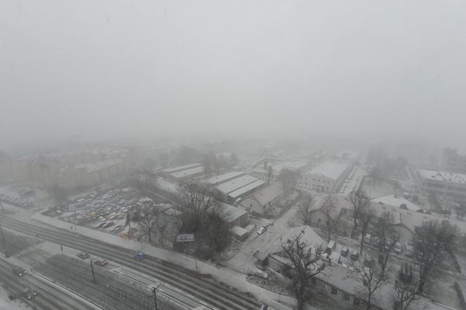 Burza śnieżna w Krakowie