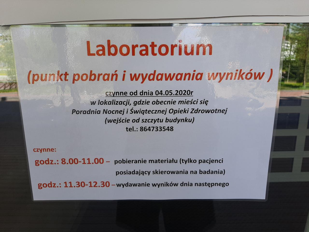 Laboratorium wraca do łomżyńskiego szpitala