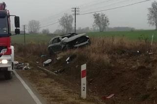 Jasionówka: Audi uderzyło w przepust drogowy. 2 osoby ranne