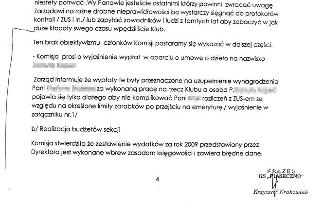 Prezes Klubu Sportowego Piaseczno fałszuje dokumenty?