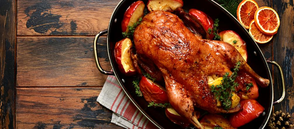 Gęś pieczona z jabłkami