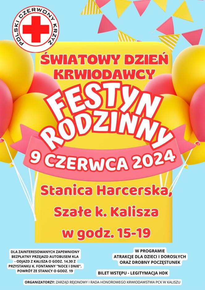 Kalisz. PCK zaprasza krwiodawców na festyn rodzinny 