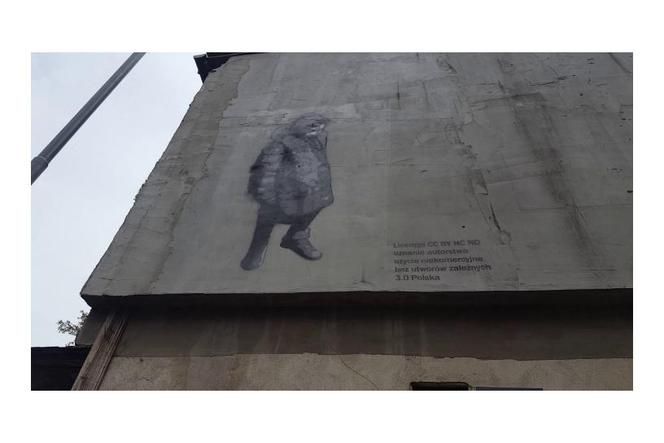 mural z anonimową dziewczynką na terenie getta