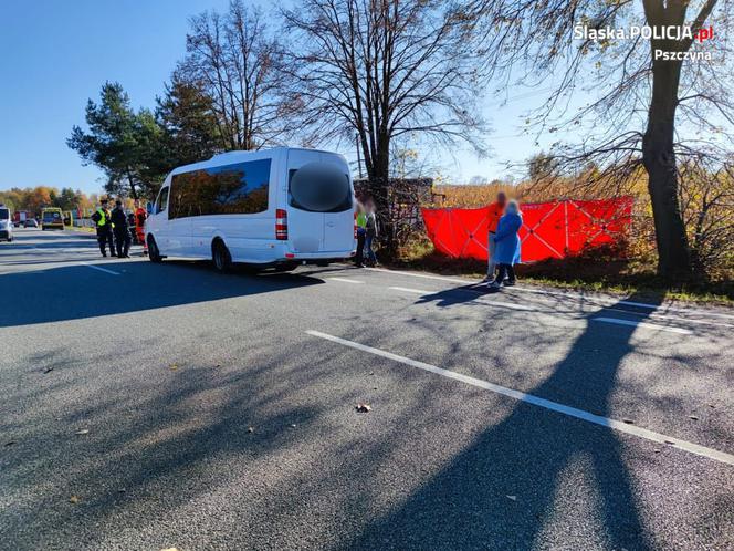 Pawłowice: Samochód zderzył się z autobusem. Jedna osoba zginęła, wielu rannych [ZDJĘCIA]