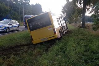 Autobus miejski wjechał do rowu. Kierowca był pijany!