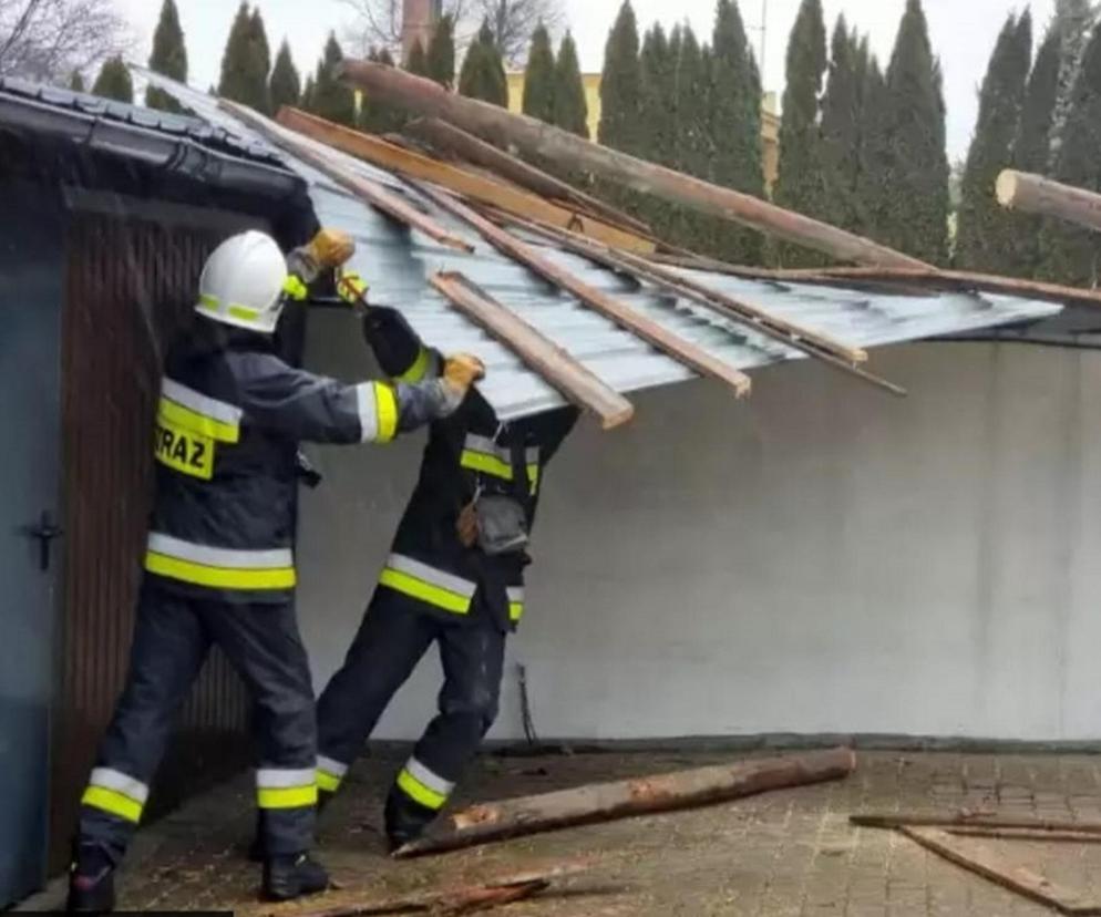 skutki wichur silny wiatr burza darz drzewo straż pożarna