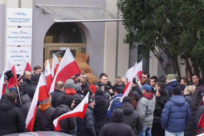 Protest rolników w Białymstoku. Przemarsz ulicami miasta 4 marca