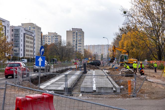 Budowa tramwaju na Stegny w Warszawie