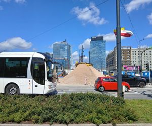 Tramwajowy remont pl. Zawiszy w Warszawie