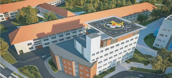 Nowoczesny budynek szpitala przy ul. Arkońskiej w Szczecinie