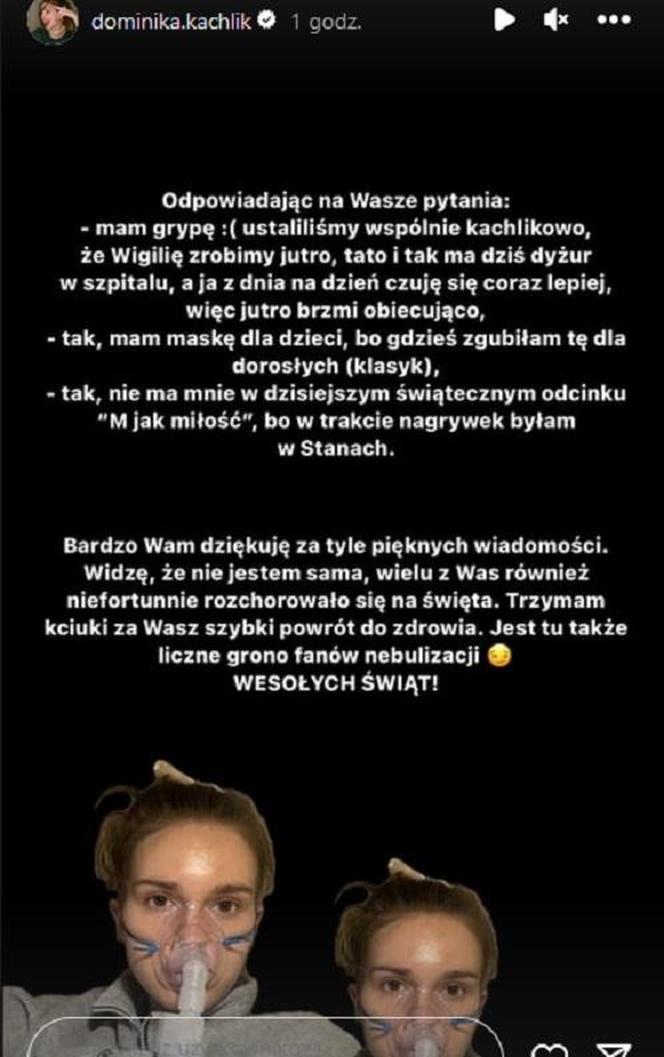 Dominika Kachlik na Instagramie napisała o chorobie