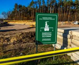 Budowa tunelu pod torami przy PKP Warszawa Wesoła