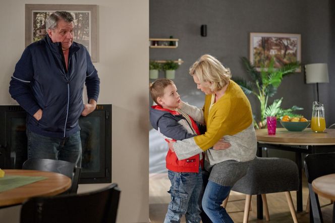 Na Wspólnej odc. 4061: Danka (Lucyna Malec), Marek (Grzegorz Gzyl), Szymek (Ksawery Kamiński)