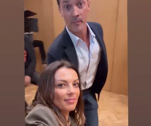 Barwy szczęścia na planie. Kasia (Katarzyna Glinka), Mariusz (Rafał Cieszyński)