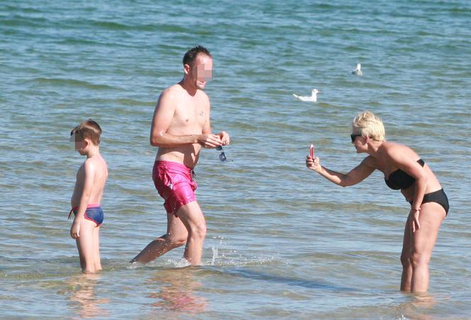 Joanna Racewicz na plaży