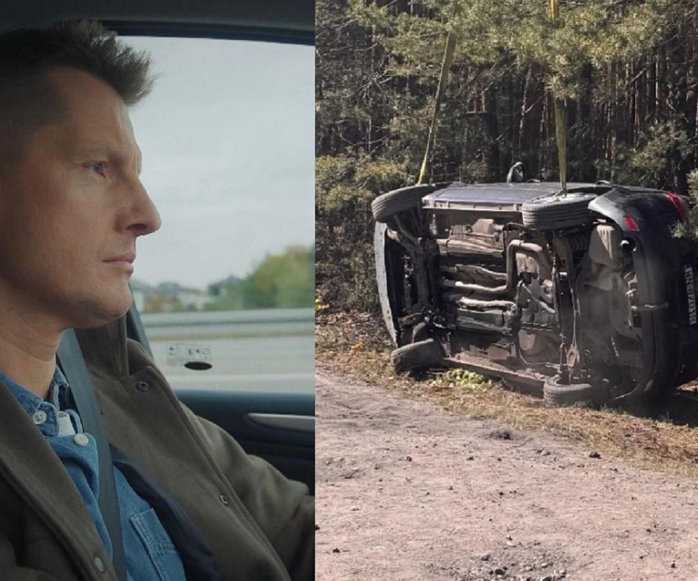 M jak miłość. Wypadek Pawła na drodze Grabinie. Straszne zdjęcia z planu nowego sezonu - GALERIA