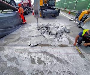 Tak naprawiano betonową nawierzchnię autostrady A1