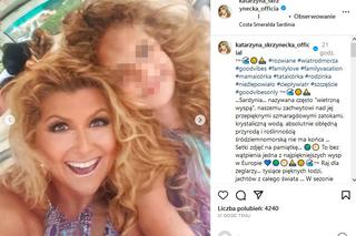 Katarzyna Skrzynecka wypoczywa z córką na Sardynii