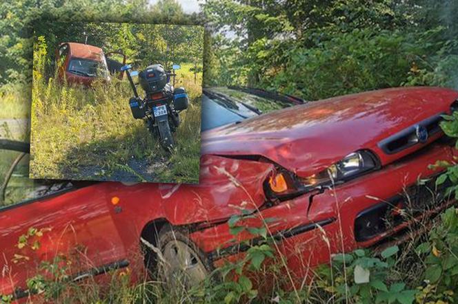 Uciekał do samego końca! Prawie zabił policjanta i wpadł do rowu