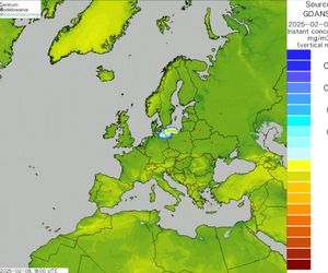 Tak daleko mogła dotrzeć chmura dymu z pożaru na przeróbce