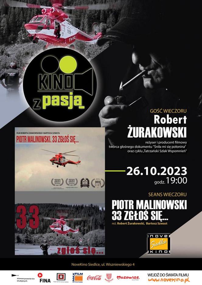 Novekino Siedlce zaprasza na film „Piotr Malinowski. 33 zgłoś się…” i spotkanie z reżyserem Robertem Żurakowskim