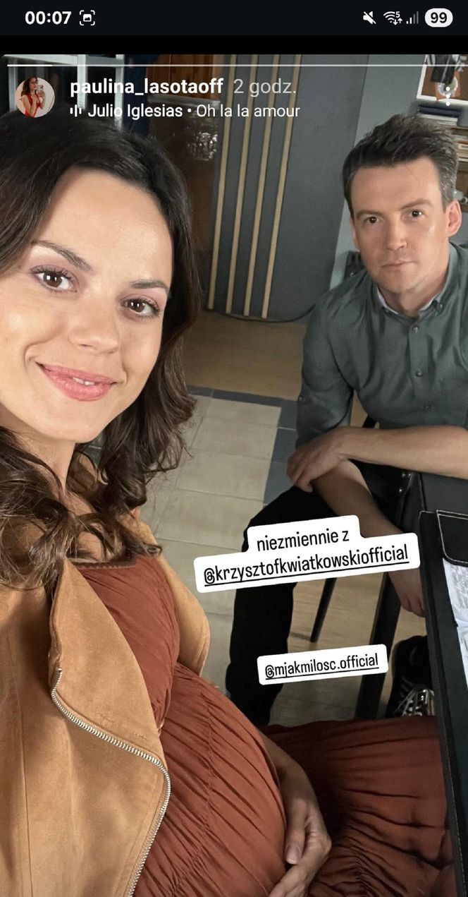 M jak miłość nowy sezon. Kasia (Paulina Lasota), Jakub Karski (Krzysztof Kwiatkowski) na planie