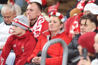 Kibice na meczu Polska -Nowa Zelandia na Stadionie Śląskim