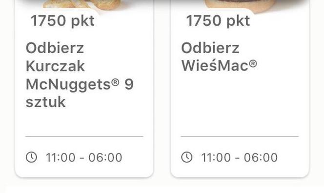 Darmowe jedzenie w McDonald's! Ile trzeba uzbierać punktów?