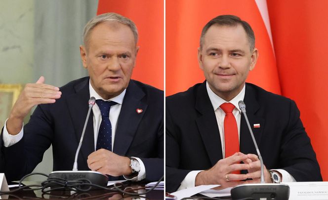 Iskrzy między Donaldem Tuskiem a Karolem Nawrockim