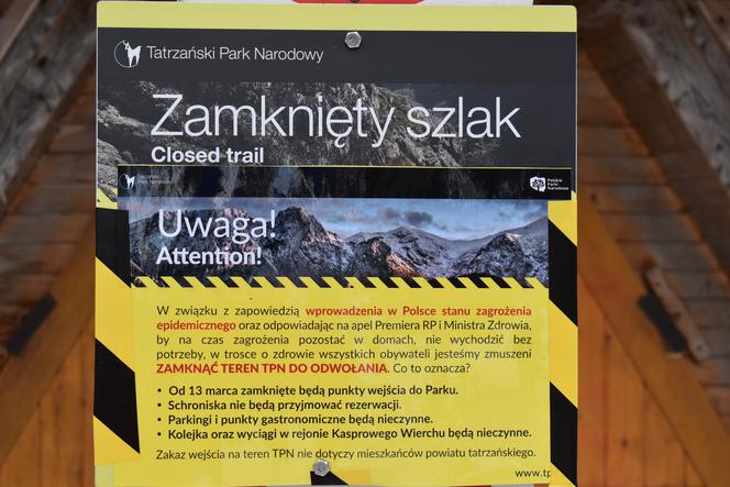 Szlaki w Tatrach zamknięte