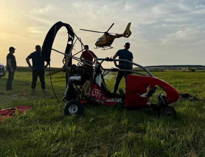 Wypadek motoparalotni w Sitańcu