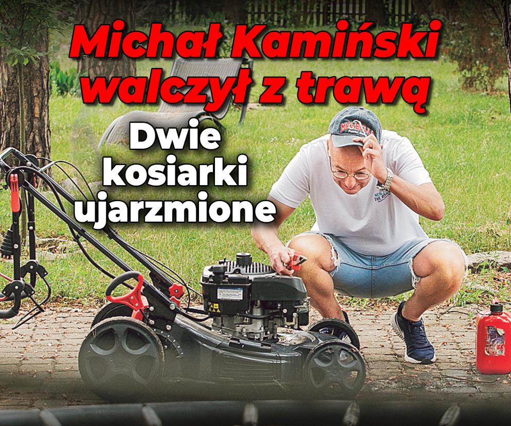 Michał Kamiński walczy z trawą i kosiarką! Nie spodziewał się, że to będzie taki kłopot [ZDJĘCIA]