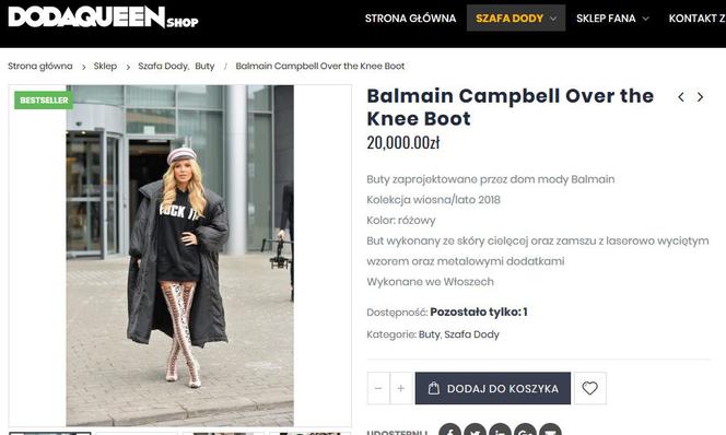 Doda sprzedaje używane buty za 20 tys