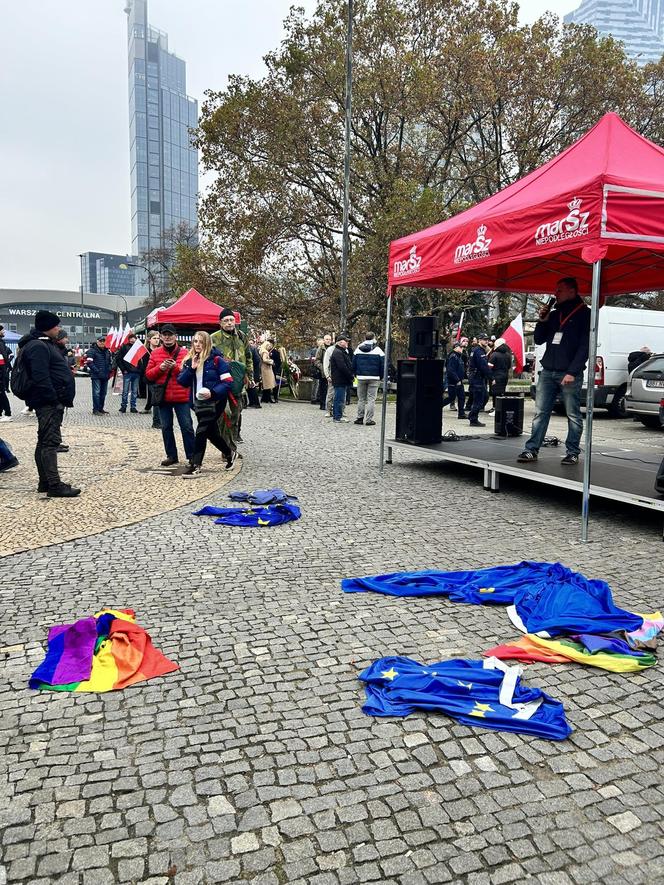 Flagi LGBT i UE na ziemi 