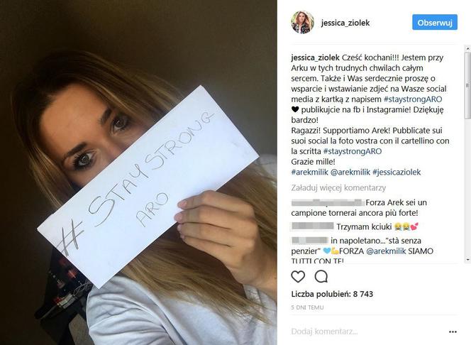 Jessica pięknie wspiera Milika