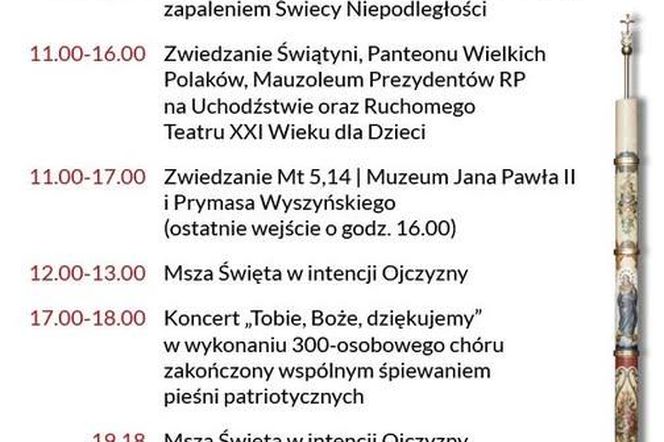 We wtorek, 11 listopada w Świątyni Opatrzności Bożej obchody Narodowego Święta Niepodległości