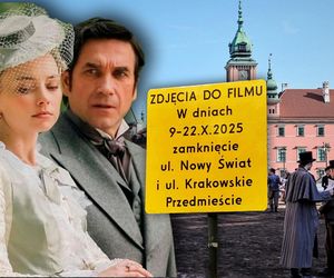 Kultową „Lalkę” kręcą przy Koperniku! Ozdobili całą okolicę. Krakowskie Przedmieście zamknięte