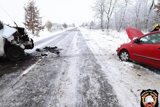 Czołowe zderzenie pod Bydgoszczą! Dwie osoby poszkodowane [ZDJĘCIA]