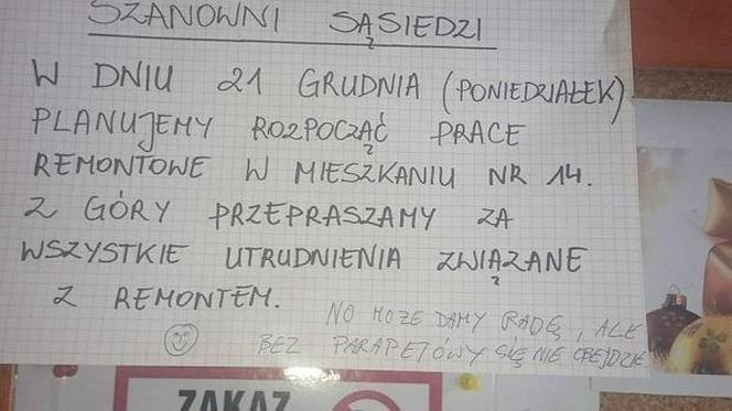 Ogłoszenia na klatkach schodowych