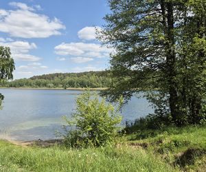 To jezioro w Olsztynie ma niezwykle czystą wodę. Jest kilka dzikich plaż, które świecą pustkami